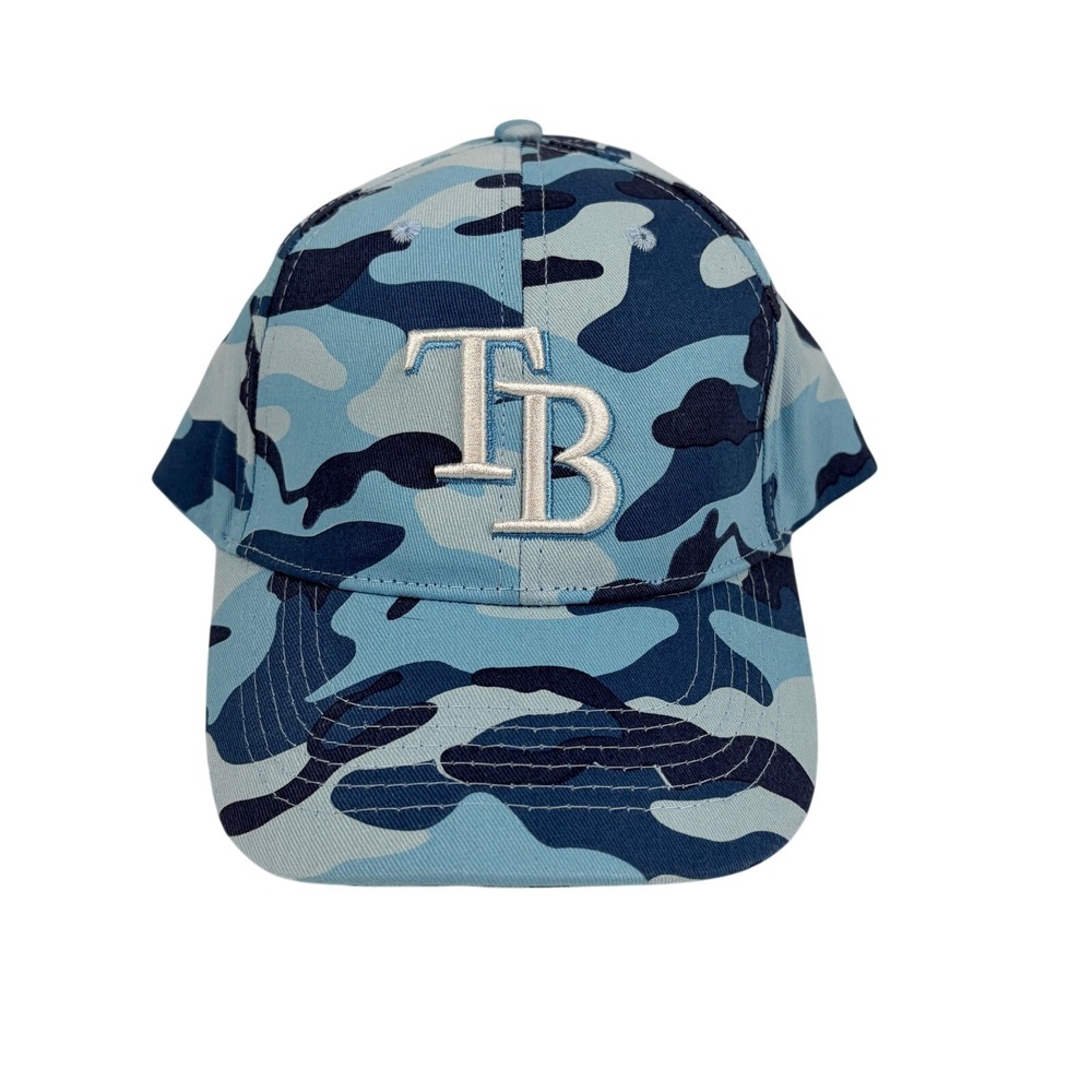 Tampa Bay Rays MLB Snapback Hat OSFM‎ Blue Camo Excellent
